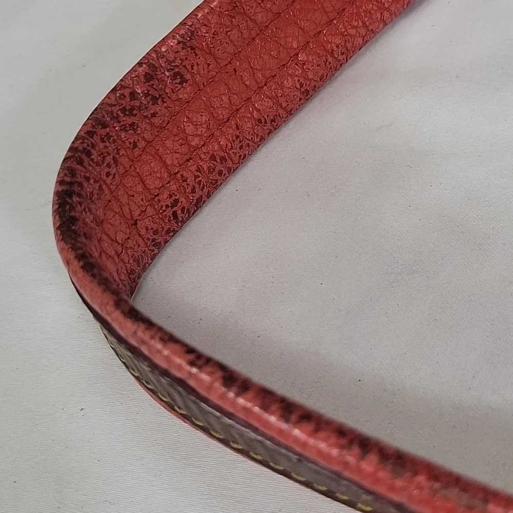 Vintage Dooney & Bourke Red Pebble Leather Drawstring Shoulder Bag